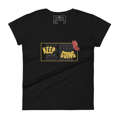 Keep Going V Women’s Motivational Black T-Shirt