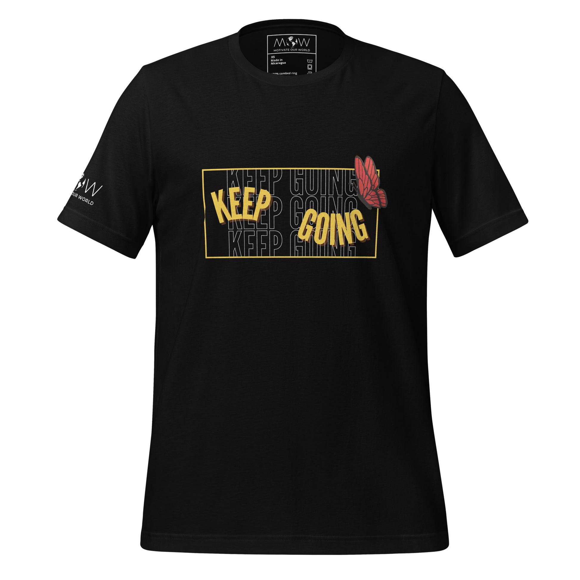 Keep Going V Men's Motivational Black T-Shirt