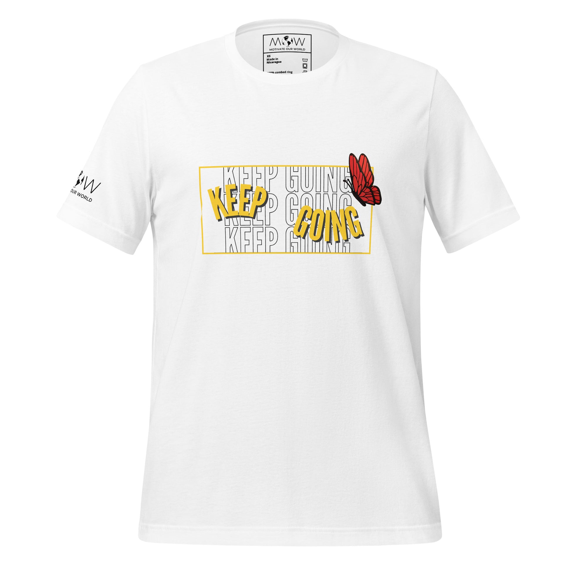 Keep Going V Men's Motivational White T-Shirt