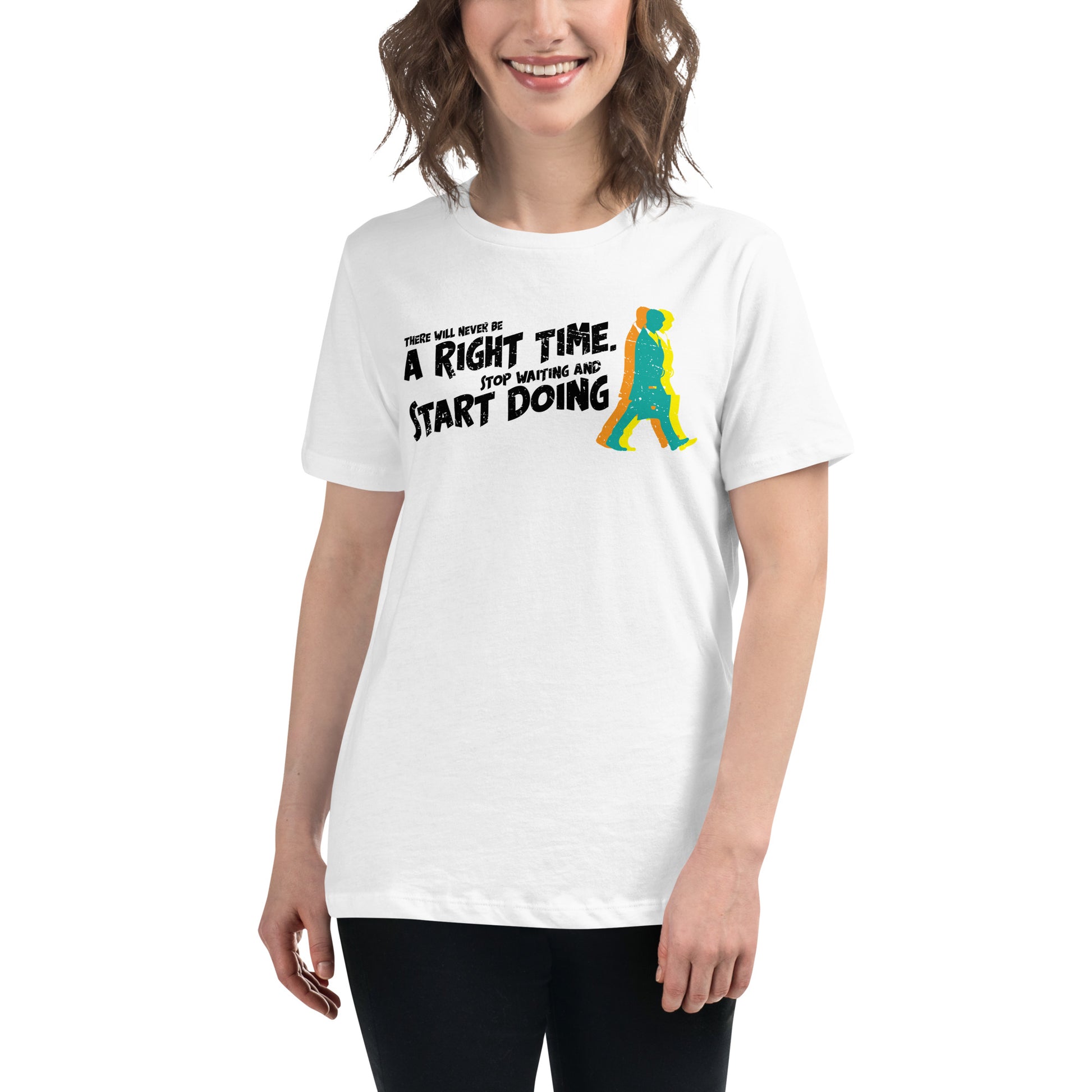 Keep Moving Forward White Motivational Men's T-Shirt Lifestyle