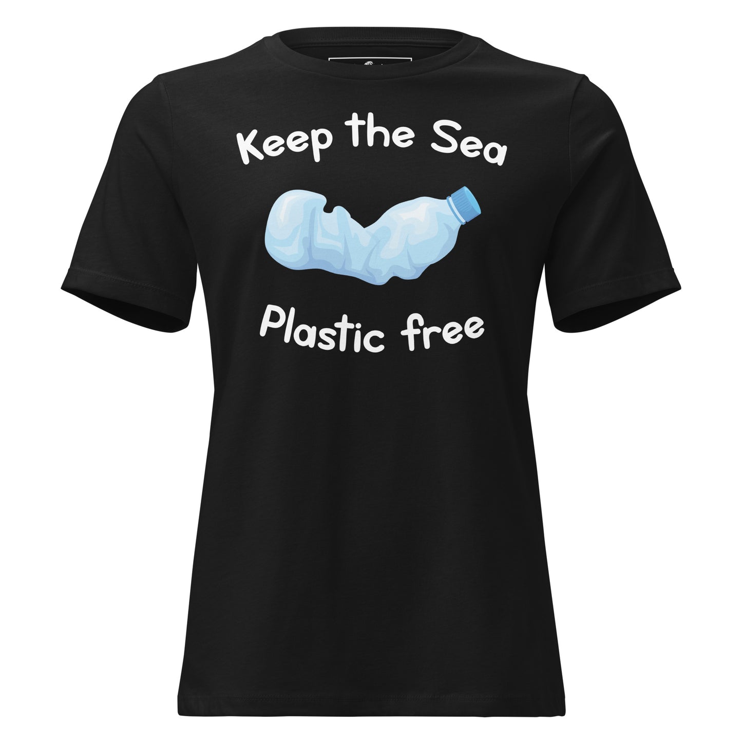 Keep The Sea Plastic Free Black Motivational Women’s T-Shirt