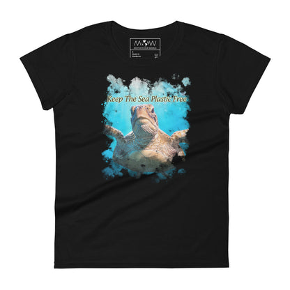 Keep the Sea Plastic-Free Women’s Motivational Black T-Shirt