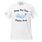 "Keep the Sea Plastic-Free" Men's Motivational White T-Shirt