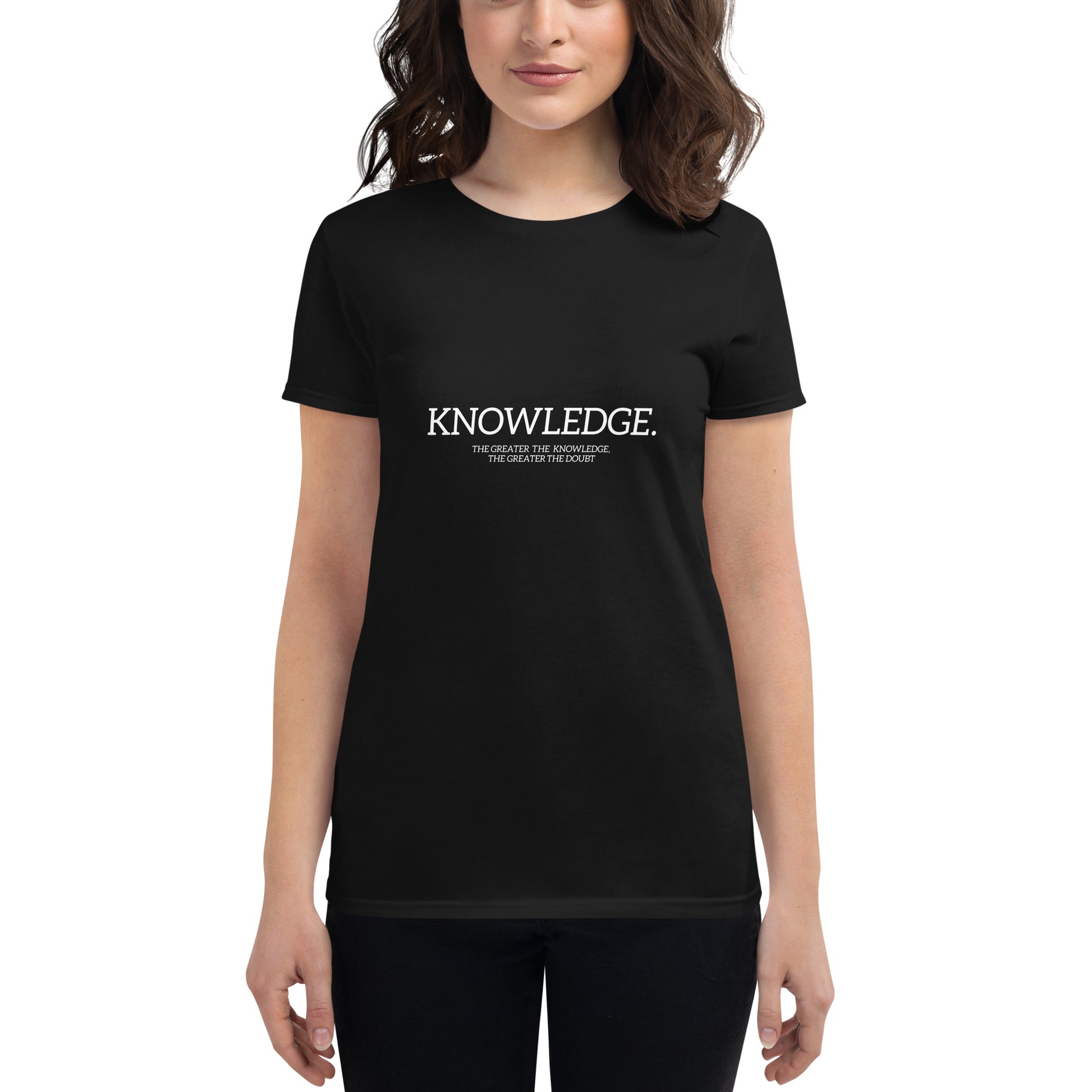 Knowledge. Women’s Motivational Black T-Shirt