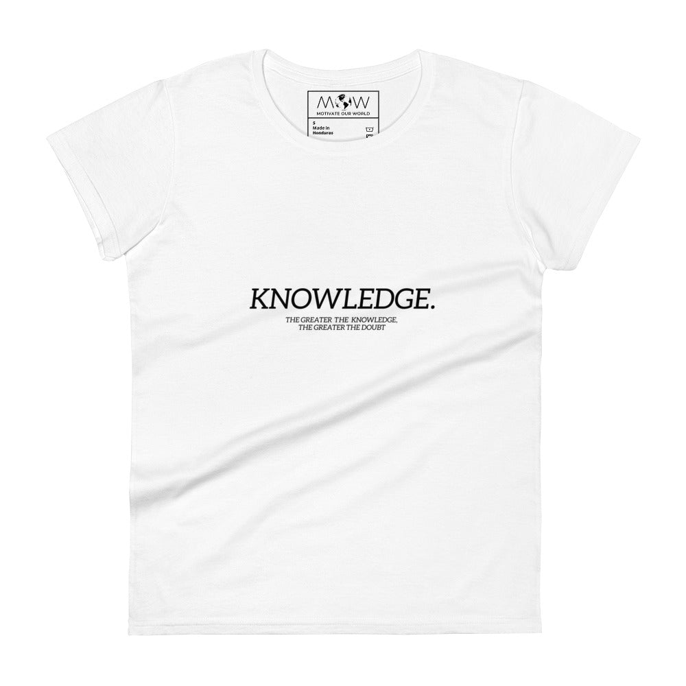 Knowledge. Women’s Motivational White T-Shirt