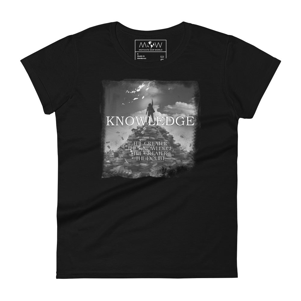 Knowledge Women’s Motivational Black T-Shirt