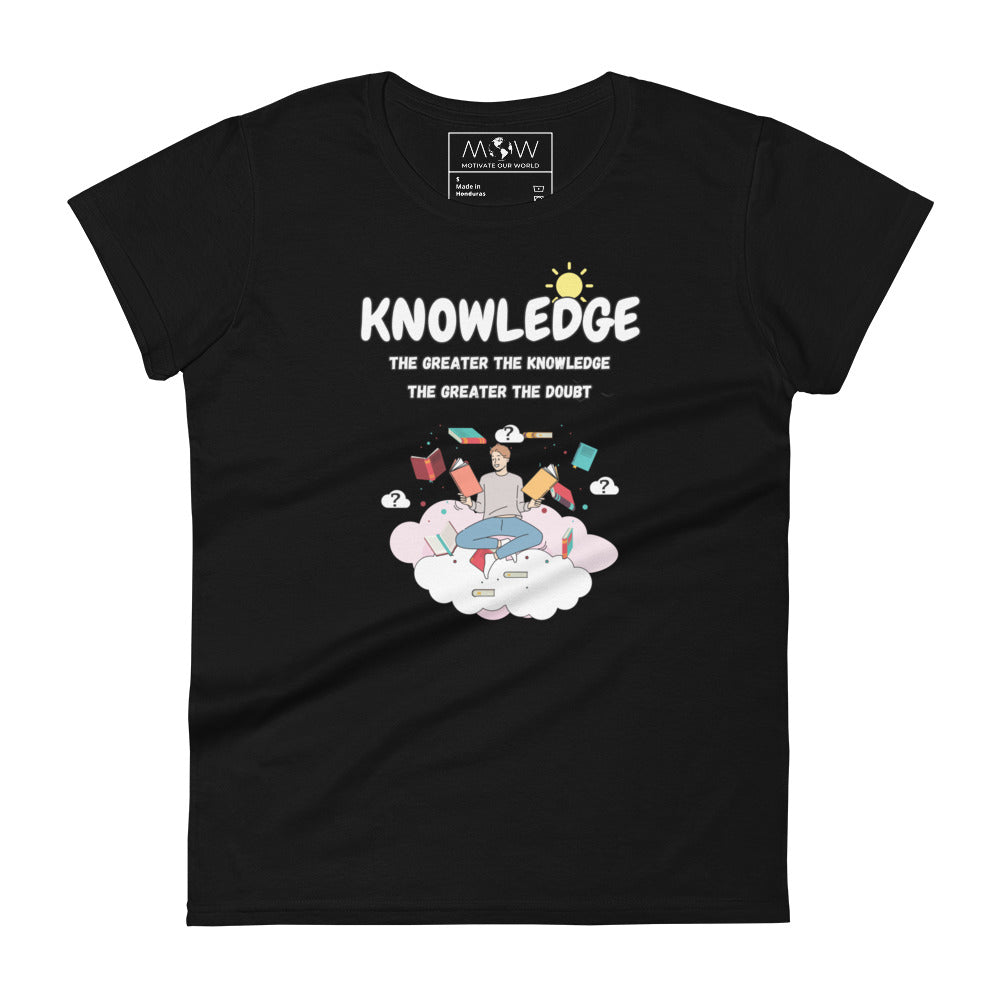 Knowledge Women’s Motivational Black T-Shirt