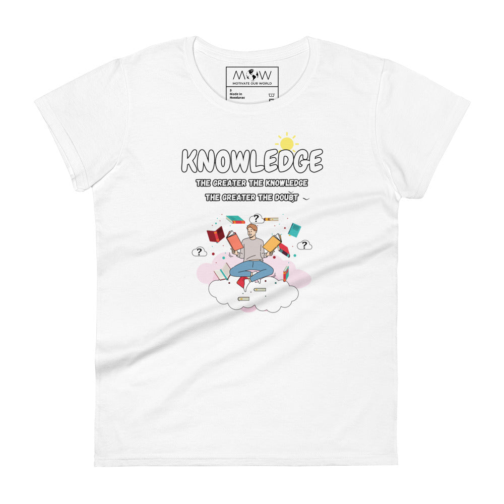 Knowledge Women’s Motivational White T-Shirt