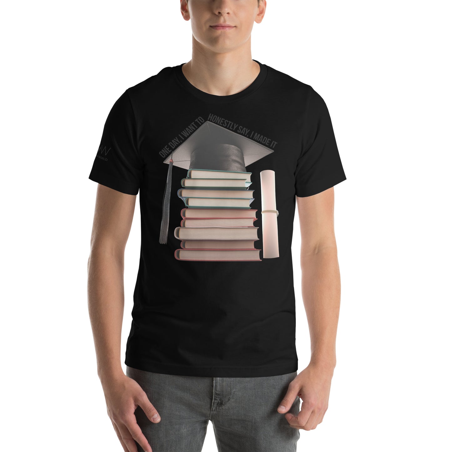 Knowledge is Power Men's Motivational Black T-Shirt