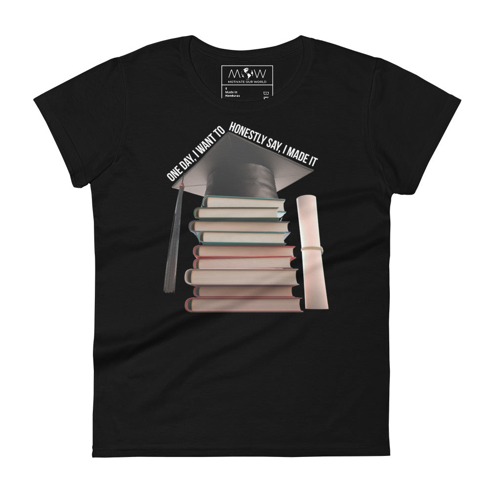 Knowledge is Power Women’s Motivational Black T-Shirt