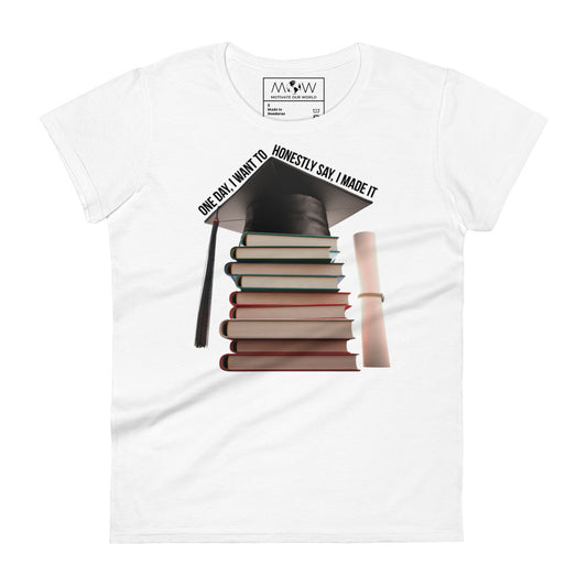 Knowledge is Power Women’s Motivational White T-Shirt