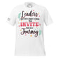Leaders Invite, Not Force – Colorful Journey Edition White Motivational Men's T-Shirt