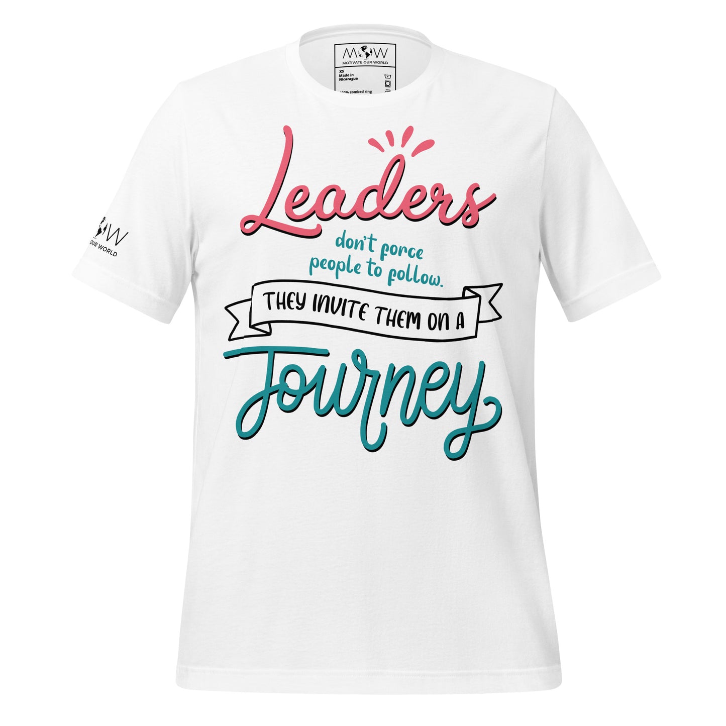 Leaders Invite, Not Force – Journey Edition White Motivational Men's T-Shirt
