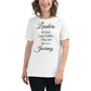 Leaders Invite a Journey – Classic Script Edition White Motivational Women’s T-Shirt Lifestyle