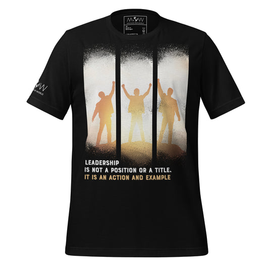 Leadership Is Action – Rise Edition Black Motivational Men's T-Shirt