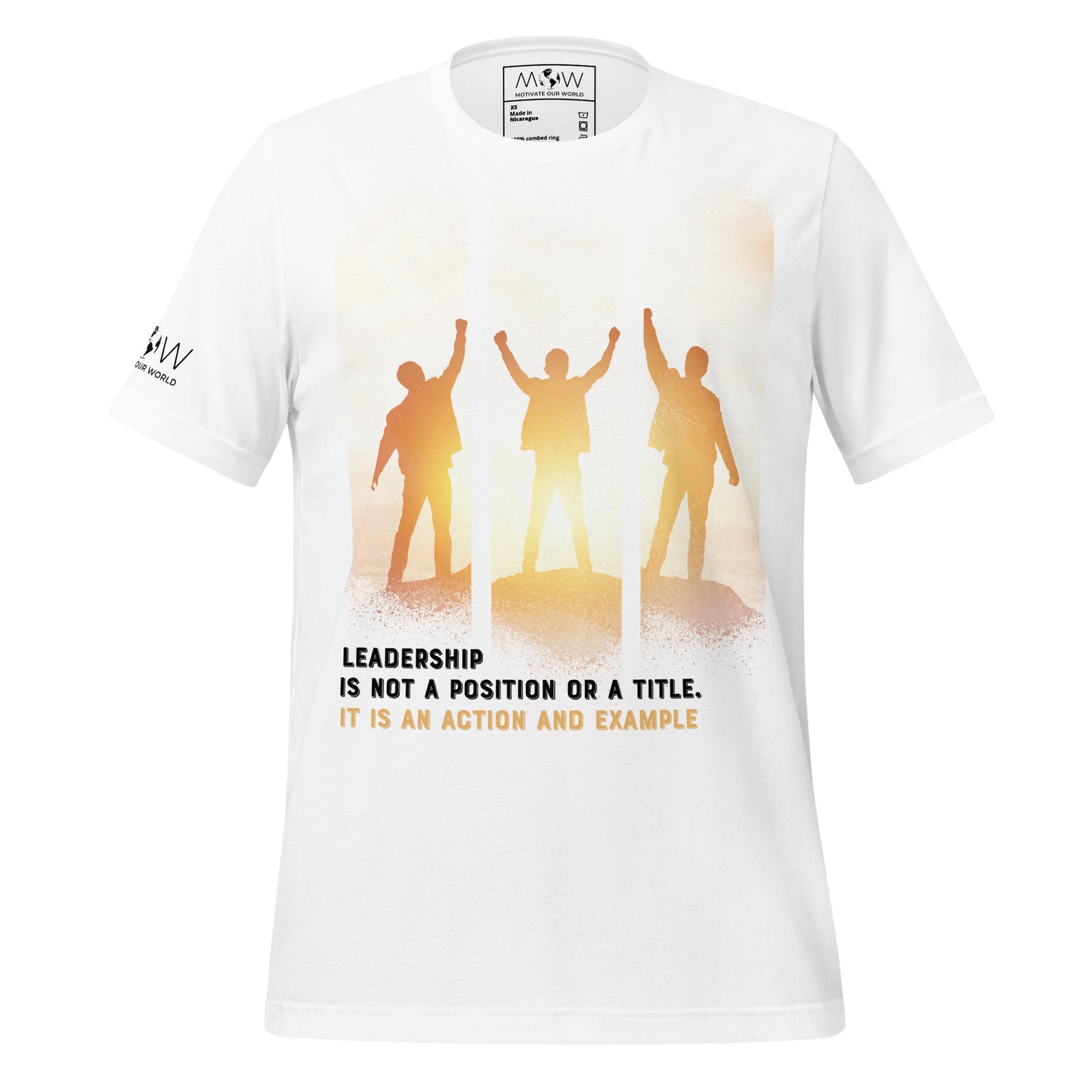 Leadership Is Action – Rise Edition White Motivational Men's T-Shirt