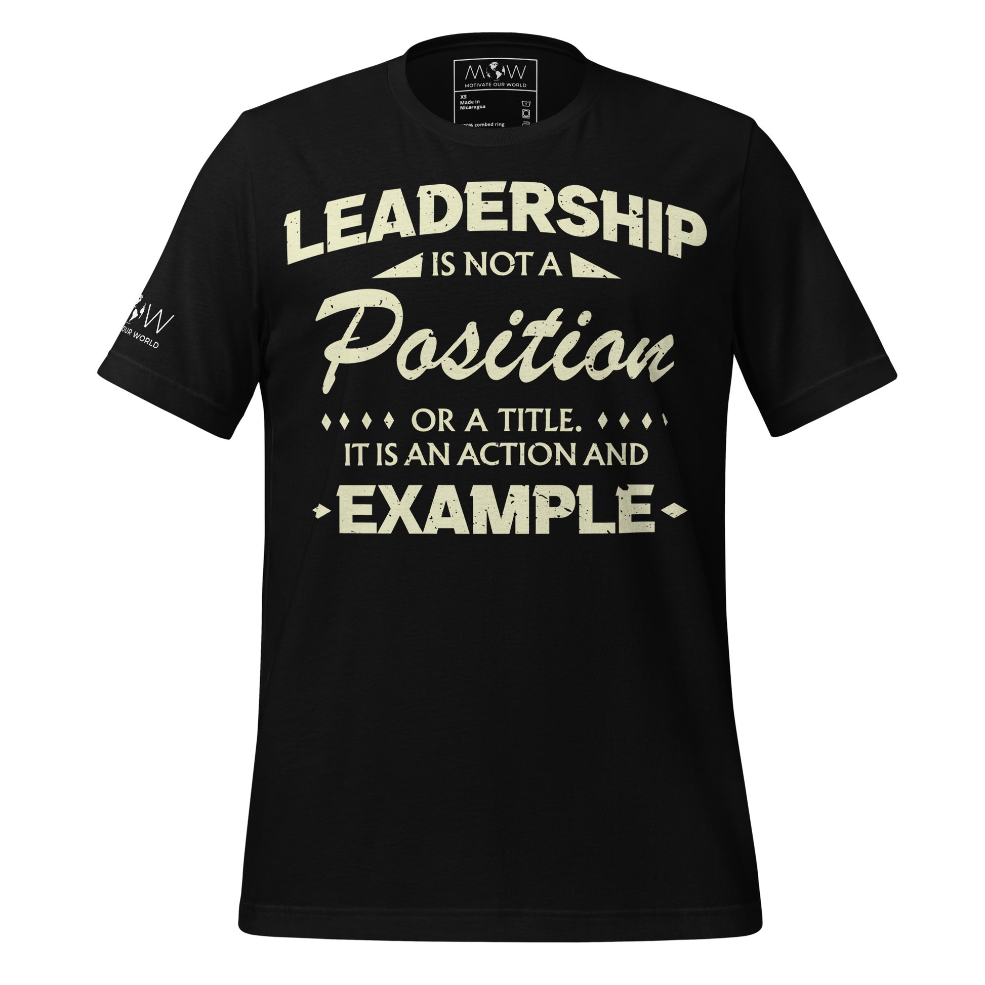 Leadership Is an Example Black Motivational Men's T-Shirt