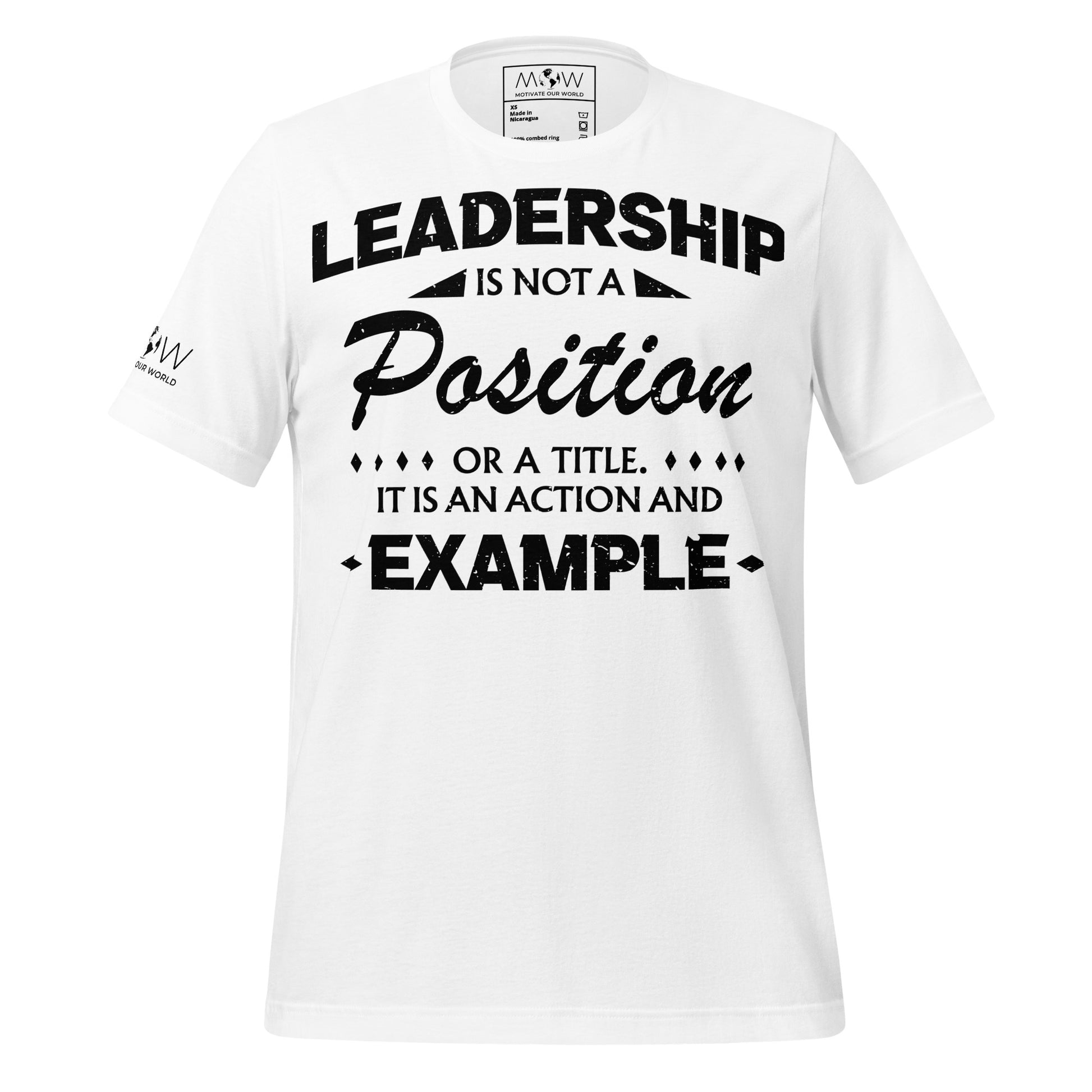 Leadership Is an Example White Motivational Men's T-Shirt