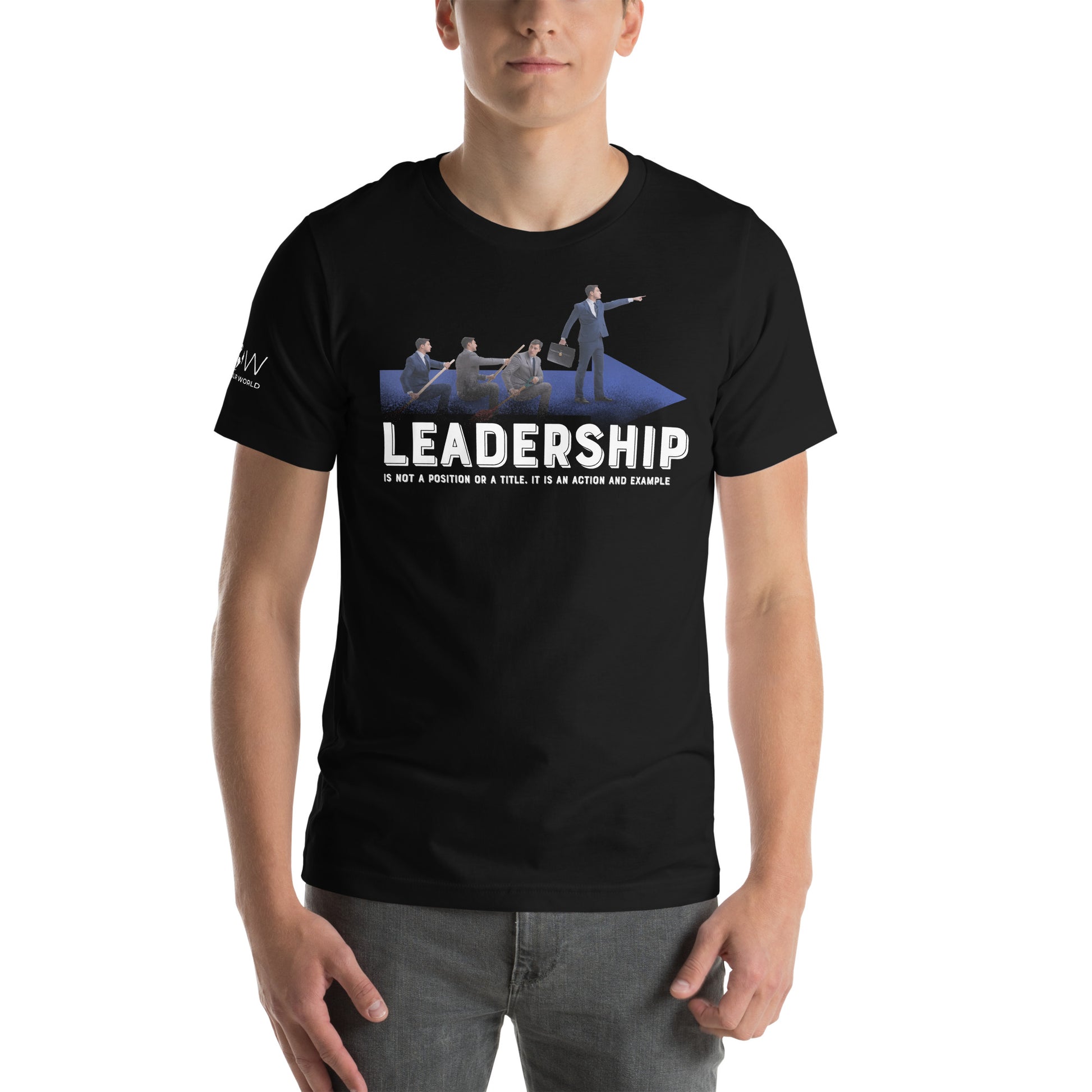 Leadership in Motion – Lead by Example Edition Black Motivational Men's T-Shirt