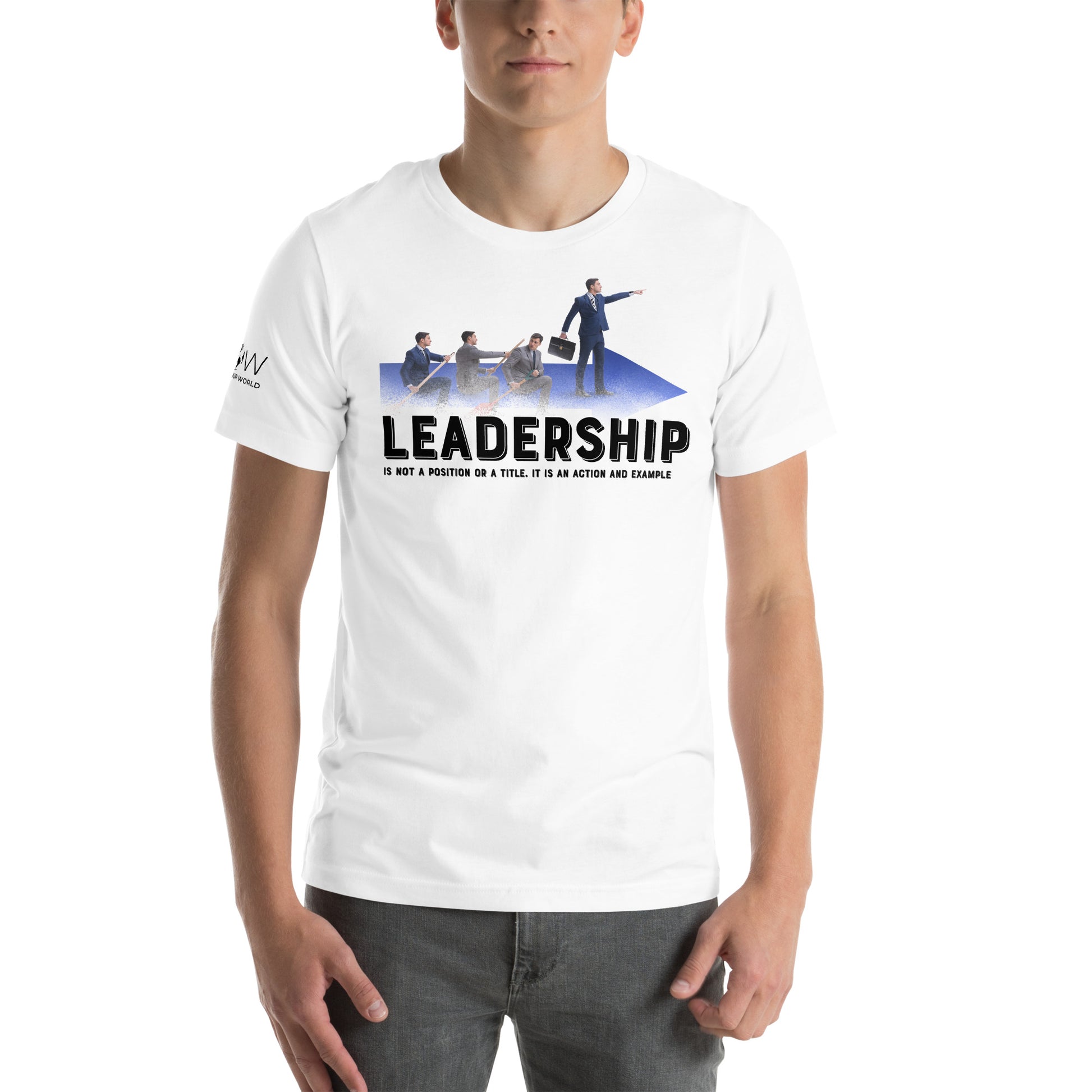 Leadership in Motion – Lead by Example Edition White Motivational Men's T-Shirt