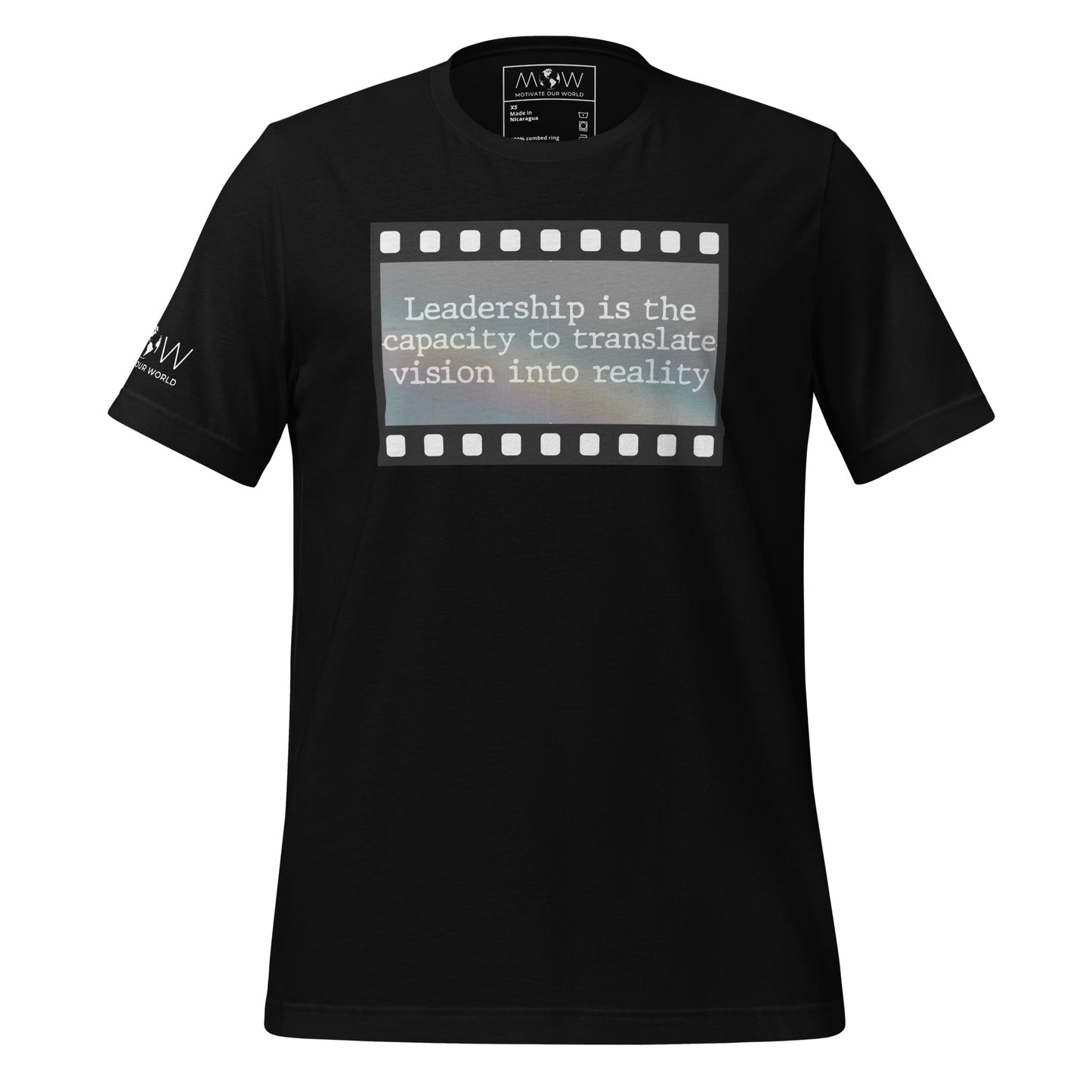 Leadership is the Capacity to Translate Vision into Reality Black Motivational Men's T-Shirt