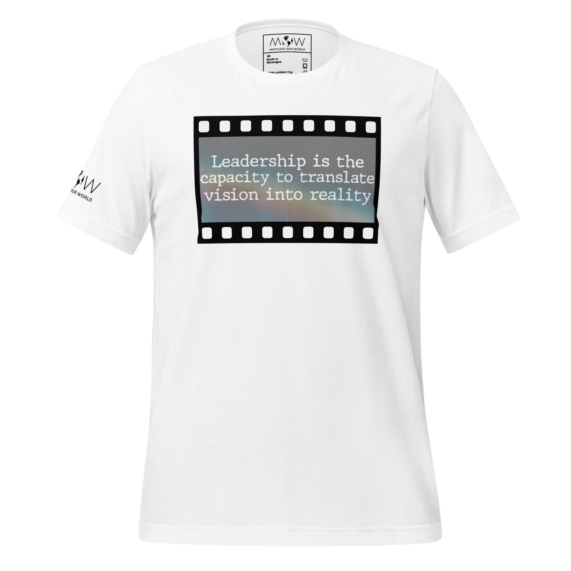 Leadership is the Capacity to Translate Vision into Reality White Motivational Men's T-Shirt