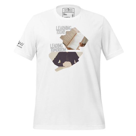 Learning Today, Leading Tomorrow Men's Motivational White T-Shirt