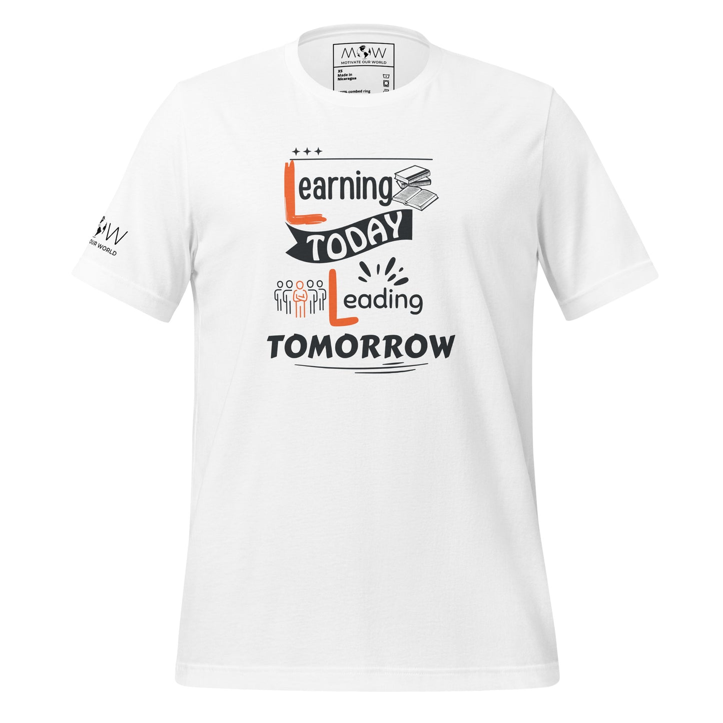 Learning Today, Leading Tomorrow Men's Motivational White T-Shirt