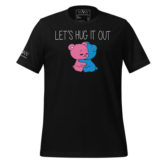 Let's Hug It Out Cute Bears Black Motivational Men's T-Shirt
