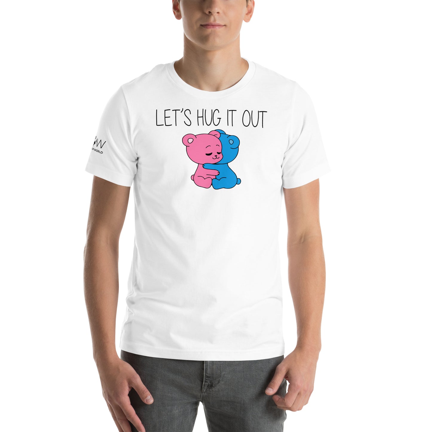 Let's Hug It Out Cute Bears White Motivational Men's T-Shirt