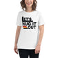Let's Hug It Out White Motivational Women’s T-Shirt Lifestyle