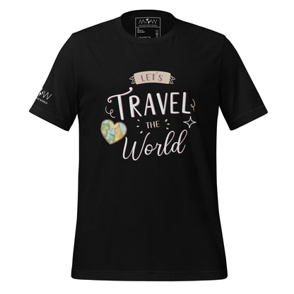 "Let's Travel the World" Men's Motivational BlackT-Shirt