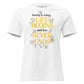 Life Begins, Love Never Ends – Golden Bloom Edition White Motivational Women’s T-Shirt