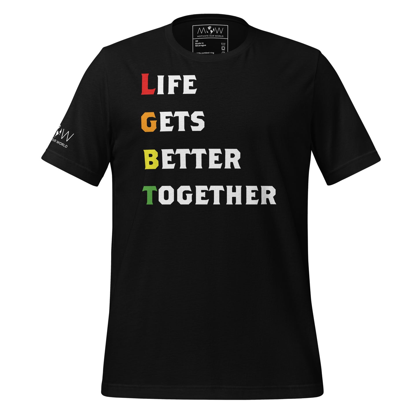 Life Gets Better Together Black Motivational Men's T-Shirt