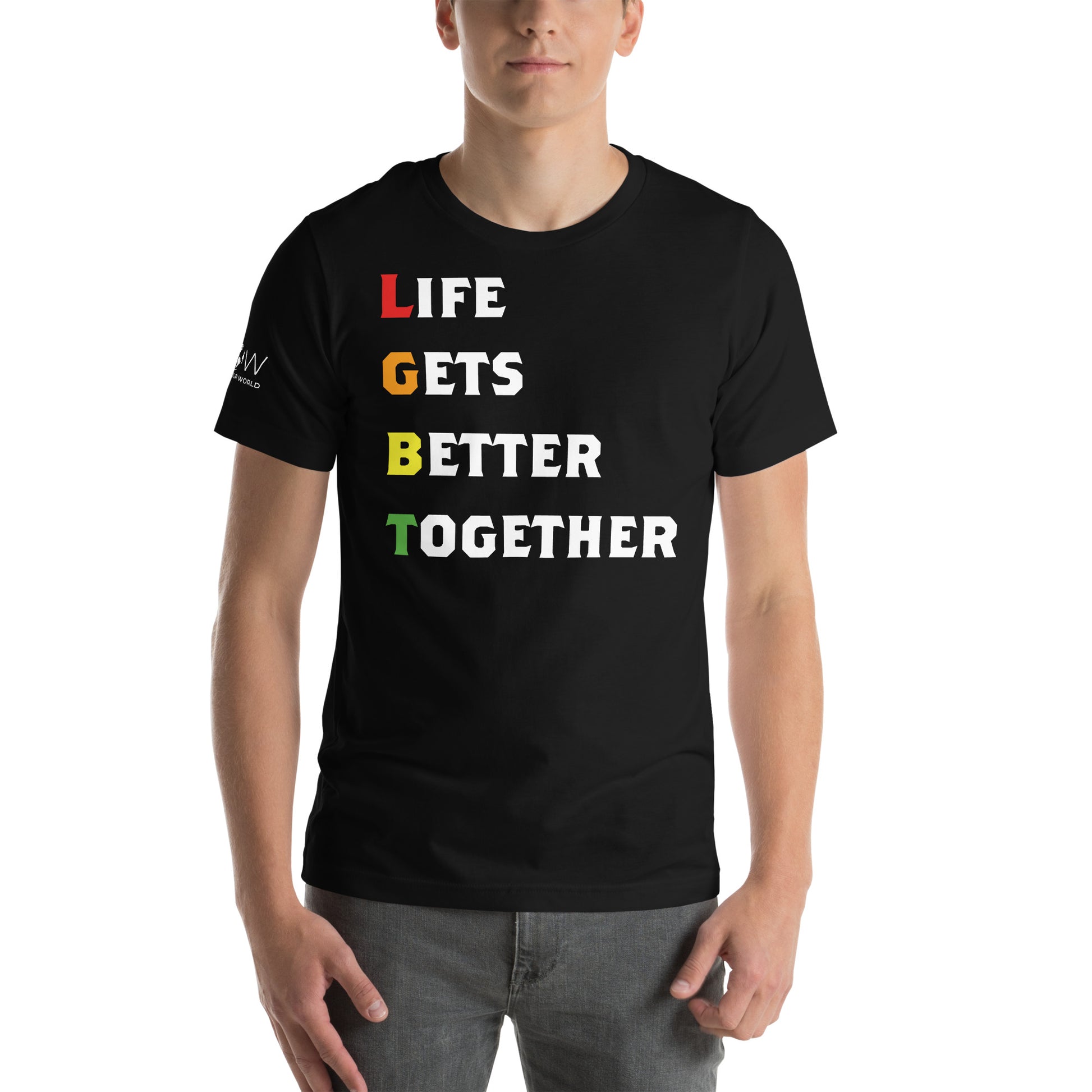 Life Gets Better Together Black Motivational Men's T-Shirt