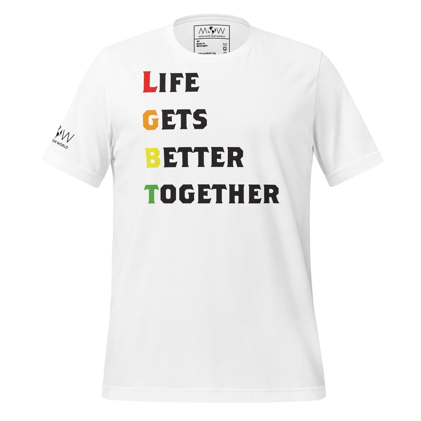 Life Gets Better Together White Motivational Men's T-Shirt