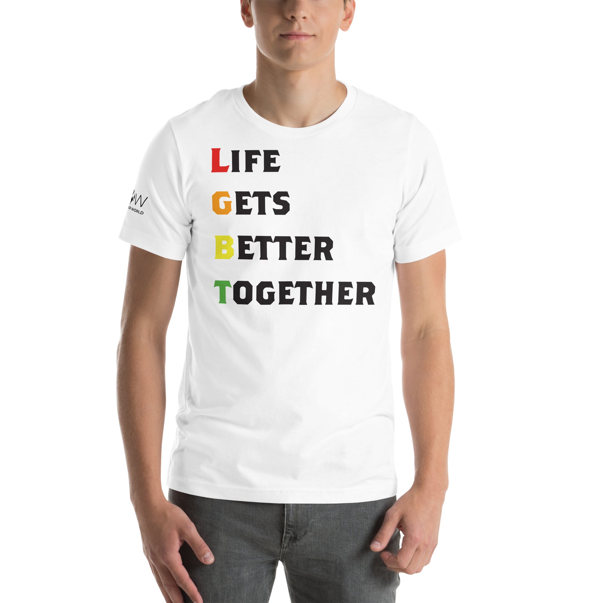 Life Gets Better Together White Motivational Men's T-Shirt