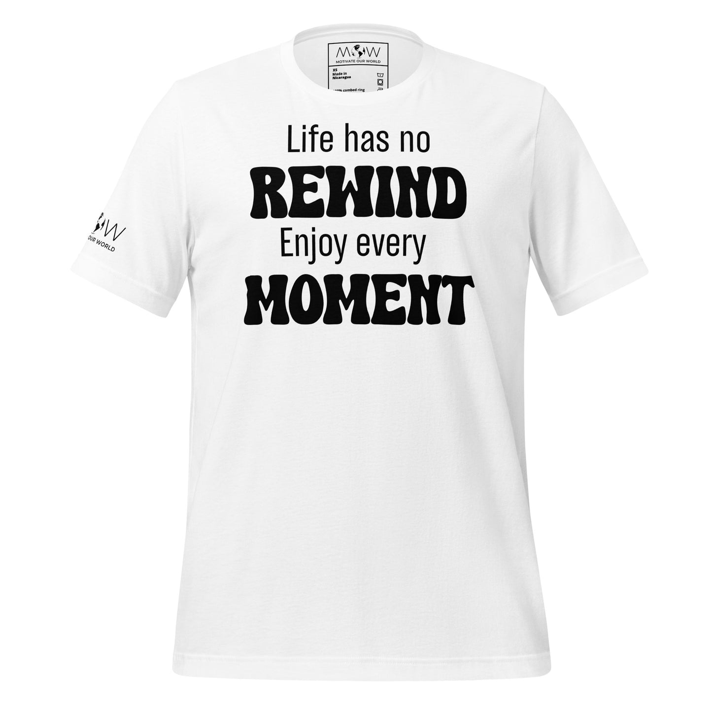 Life Has No Rewind White Motivational Men's T-Shirt