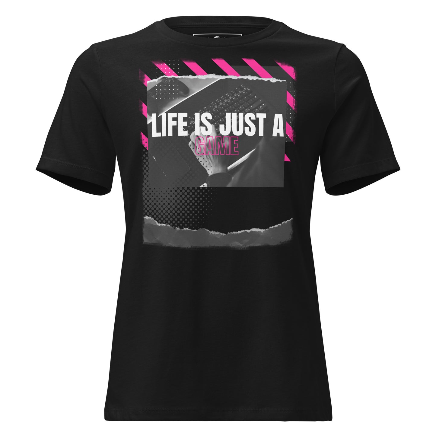 Life Is Just a Game - Gamer Black Motivational Women’s T-Shirt