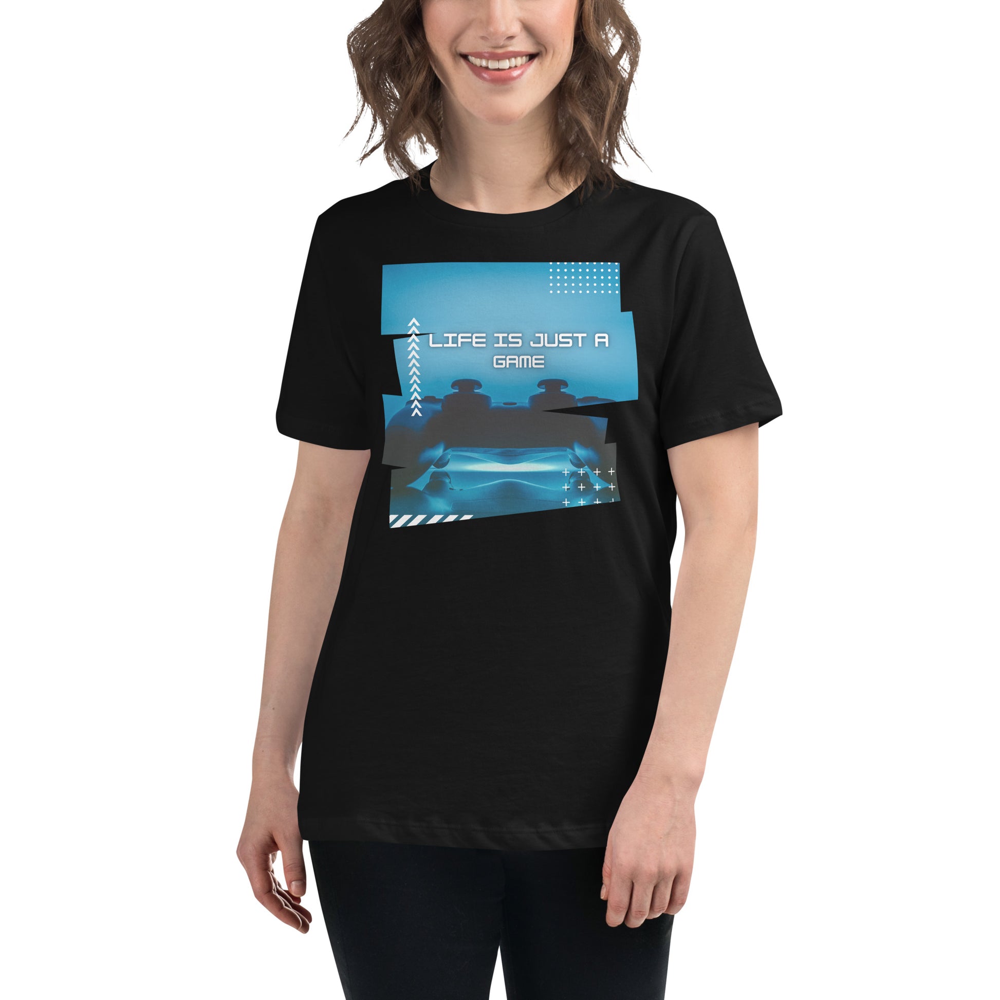 Life Is Just a Game - Gaming Controller Black Motivational Women’s T-Shirt Lifestyle