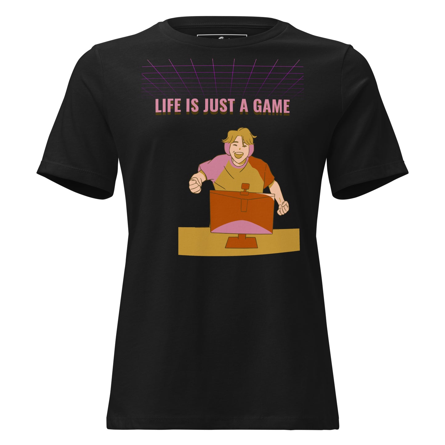 Life Is Just a Game - Happy Black Motivational Women’s T-Shirt