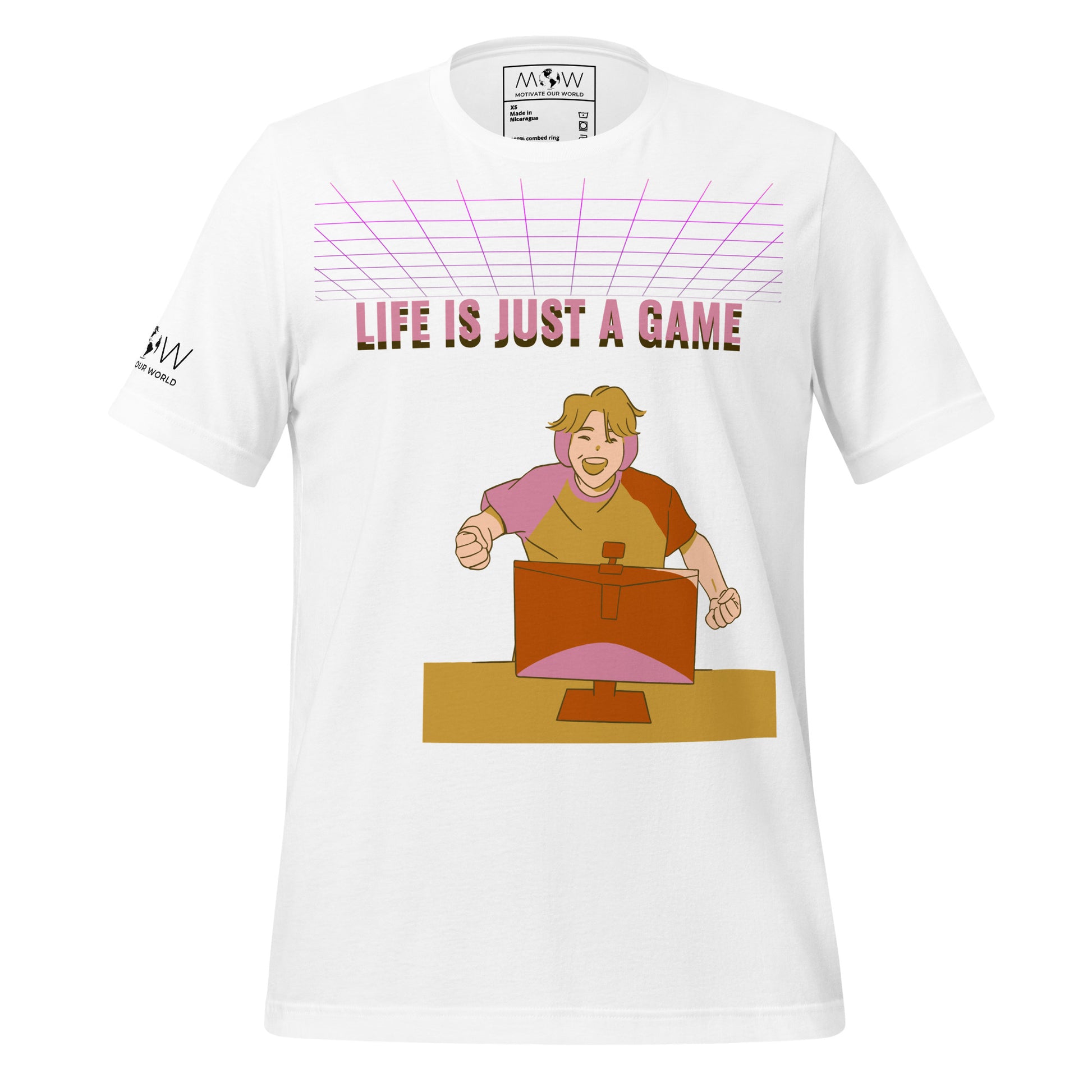 Life Is Just a Game - Happy White Motivational Men's T-Shirt