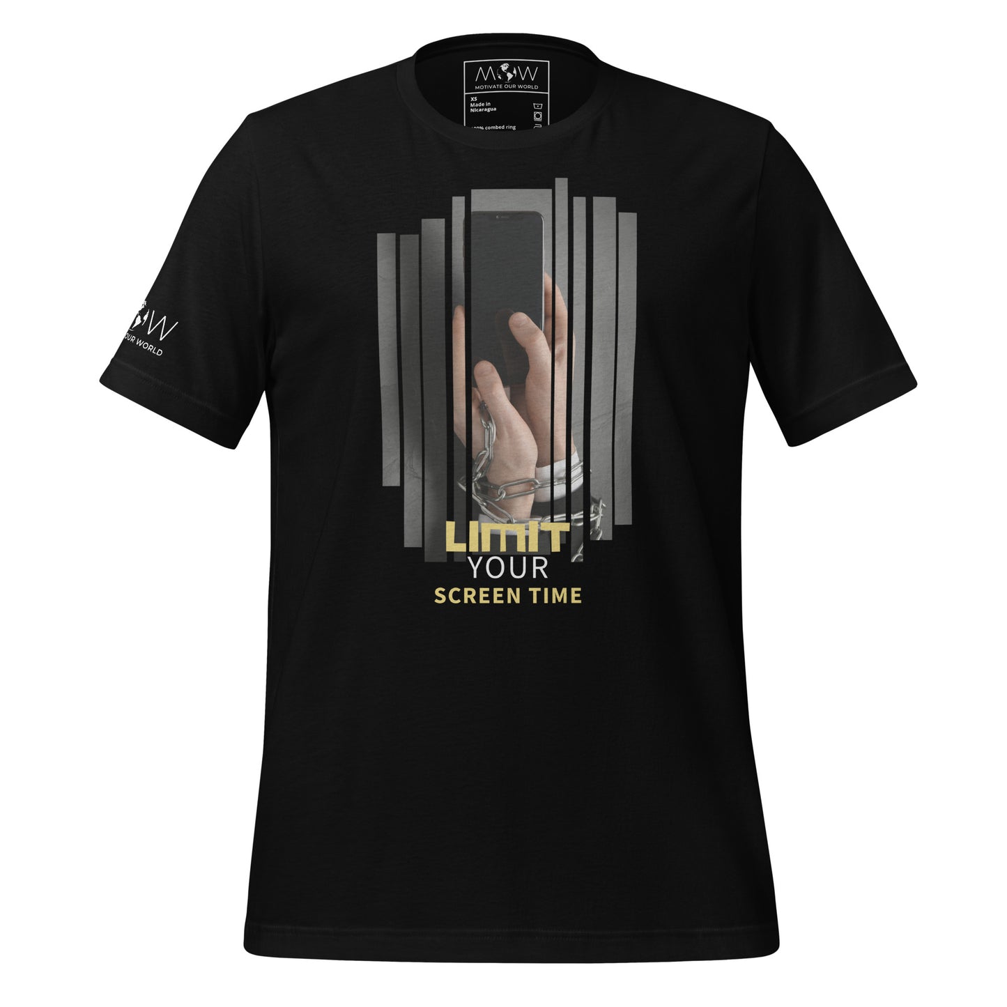 Limit Screen Time Black Motivational Men's T-Shirt