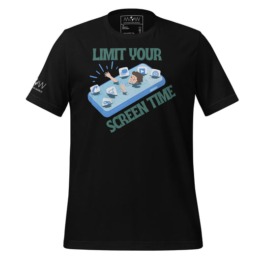 Limit Your Screen Black Motivational Men's T-Shirt
