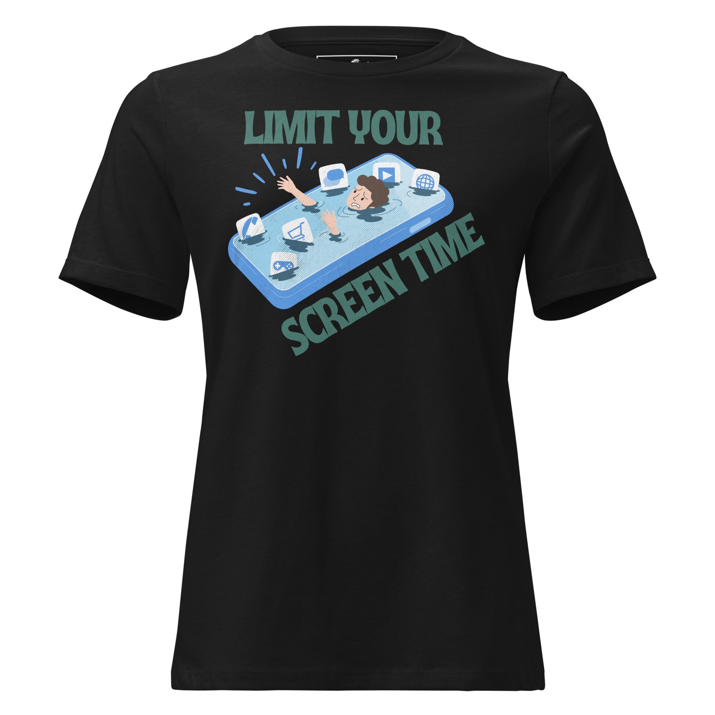 Limit Your Screen Black Motivational Women’s T-Shirt