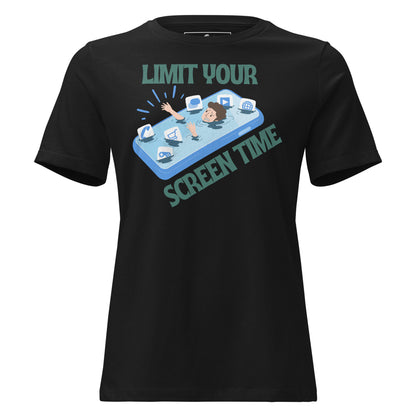 Limit Your Screen Black Motivational Women’s T-Shirt