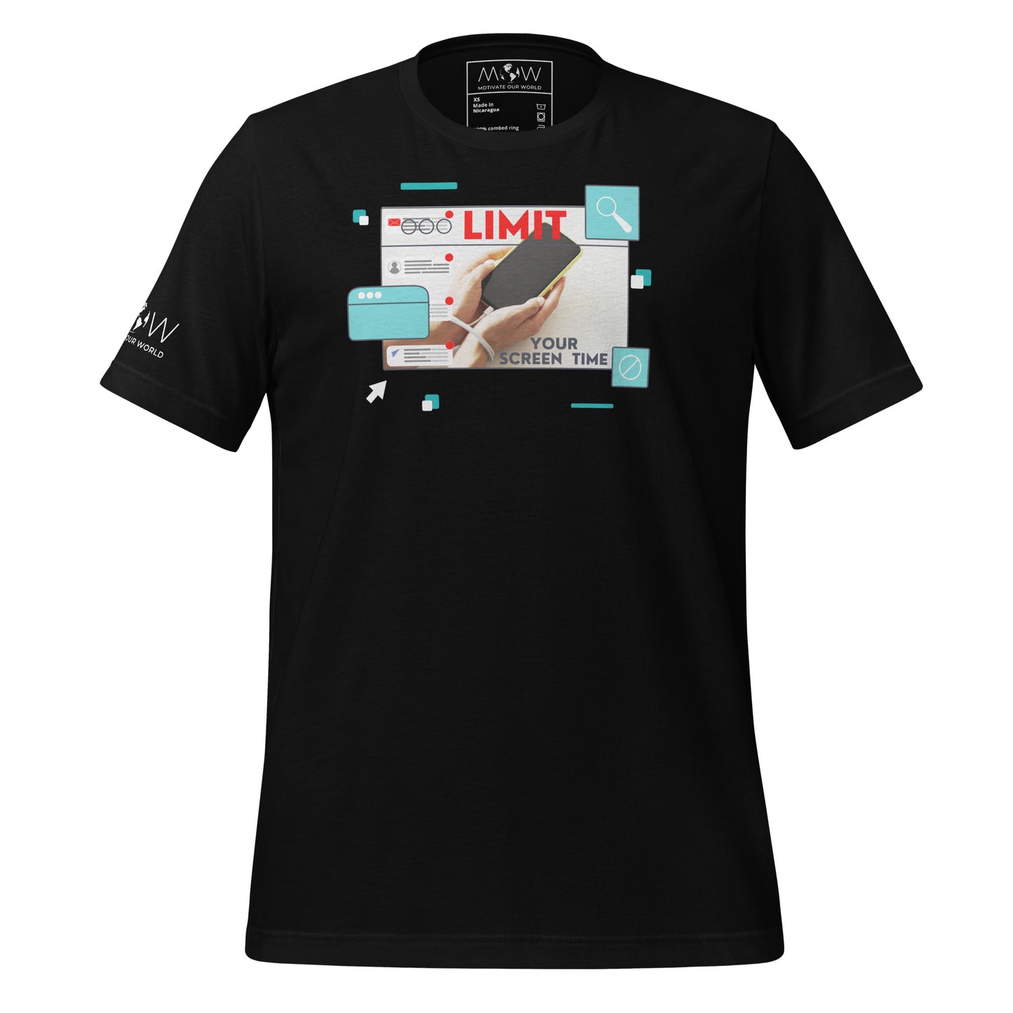Limit Your Screen Time - Digital Detox Black Motivational Men's T-Shirt
