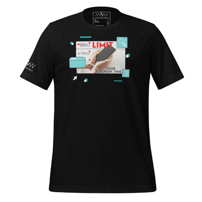 Limit Your Screen Time - Digital Detox Black Motivational Men's T-Shirt