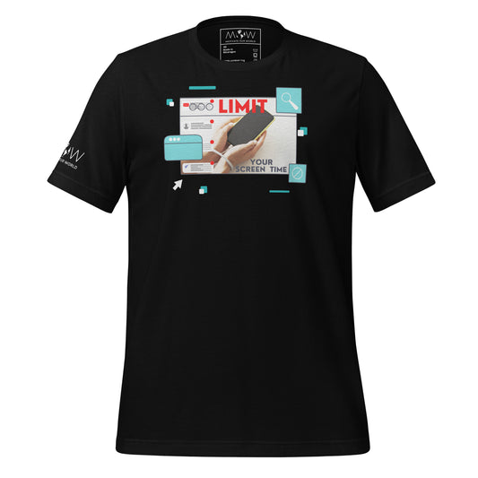 Limit Your Screen Time - Digital Detox Black Motivational Men's T-Shirt
