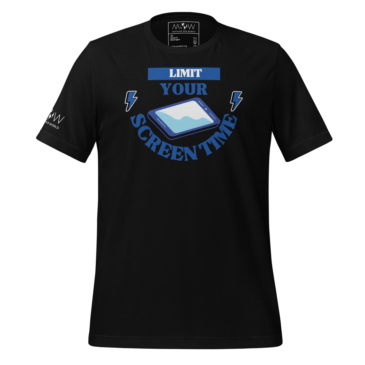 Limit Your Screen Time Black Motivational Men's T-Shirt